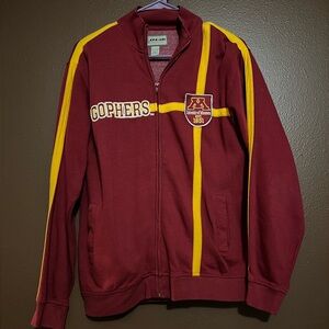 Women's Maroon and Yellow Zip-Up Hoodie MN Gopher size large